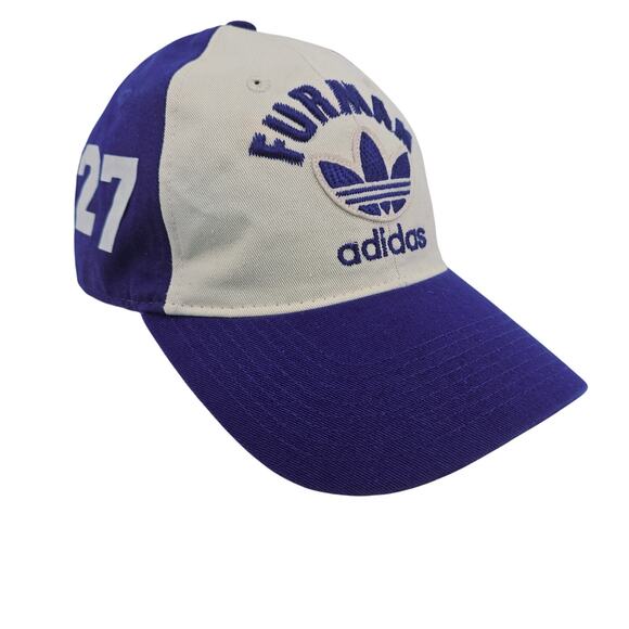Adidas Purple and White Vintage Logo Embroidered Furman University 27 Hat Cap - Picture 1 of 9